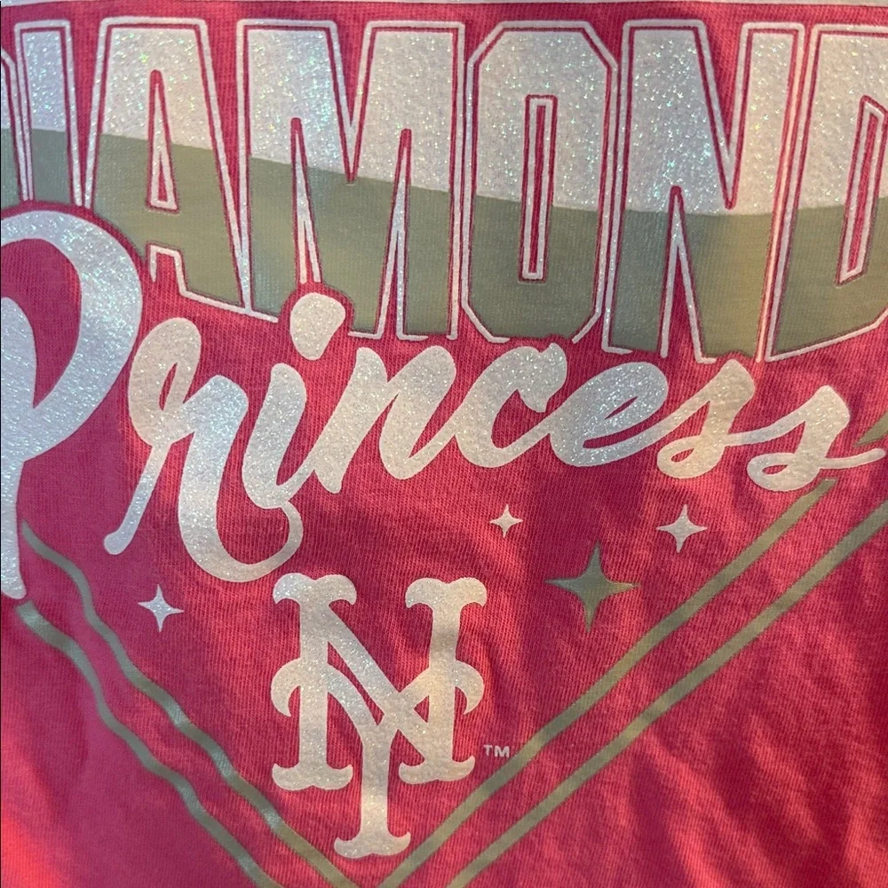 MLB New York Mets Diamond Princess Kids T-Shirt - Pink 3T